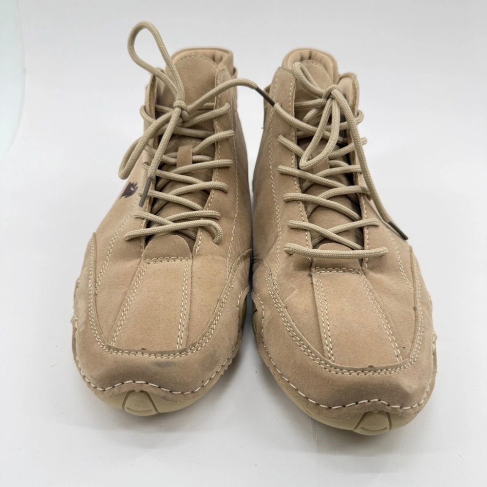 LDECK Driving Ankle Boots Mens 44 Strap Nubuck Leather Tan Solid